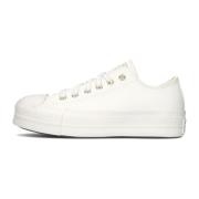 Hvide Platform Sneakers Trendy Casual Sporty