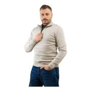 Herre Sweater i Beige Bomuld