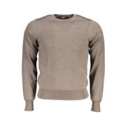 Beige Wool Sweater med Logo