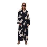 Oversized Linnedragt med Unikt Print