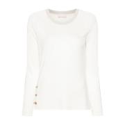 Hvid Crew Neck Sweater med Lurex