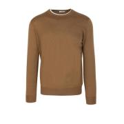 Brun Sweater Regular Fit Crew Neck 100% Uld