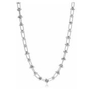 Womens Silver Barbed Wire Necklace