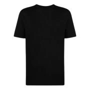 Sort Bomulds T-shirt med Logo Print