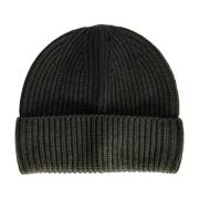 Grøn Ribstrikket Beanie Hat