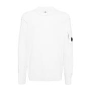 Hvid Uldblanding Ribstrikket Sweater