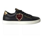 Sacred Heart Lace-Up Sneakers Sort Guld