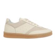 Lav-Top Læder Sneakers Beige Ruskind