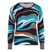 Finstrikket sweater med print