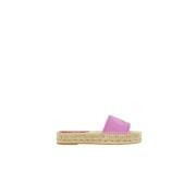 Quilted Initials Insignia Leather Espadrilles