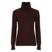 Bordeaux Sweater med Pailletter