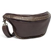 Vintage Brown Læder Bumbag med Studs