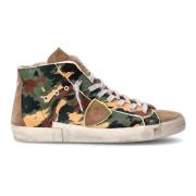 Grøn Beige Camo High Top Sneakers