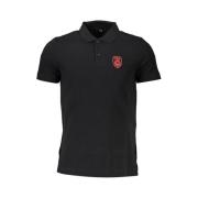 Elegant kortærmet poloshirt i klassisk sort