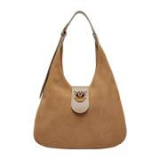 Mini Suede Hobo Taske Guld