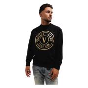 V-Emblem Sweater Sort/Guld Mænd