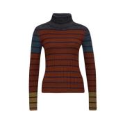 Slim Fit Turtleneck Stribet Sweater