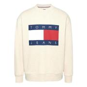 Beige Sweater med Flag Badge