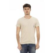 Beige Brystlomme T-shirt - Afslappet Elegance