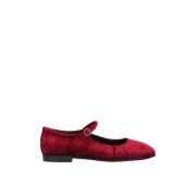 Casual Velvet Ballet Flats Burgundy