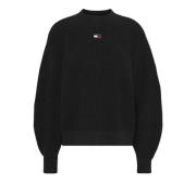 Badge Mockneck Sweater - Sort