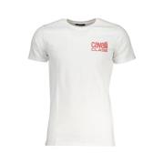 Hvid Bomuld Logo Print T-shirt