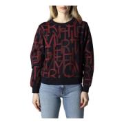 Rød Print Sweatshirt Efterår/Vinter Kvinder