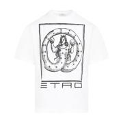 Hvid Bomulds T-Shirt med Logo Print