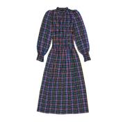 Ruby Dusk Tartan Ruffle Kjole