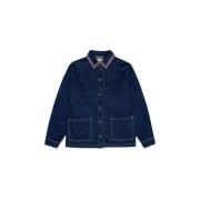 Denim Overshirt med Broderi