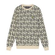 Monogram Strikket Crew Neck Sweater