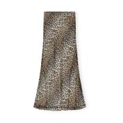 Leopard Print Chiffon Maxi Skirt