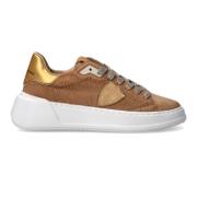 Guld Metallic Sneakers Tres Temple Kvinder