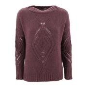 Broderet Crew-Neck Sweater med Lurex