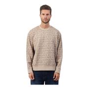 Herre Bomuld Crewneck Sweatshirt Beige