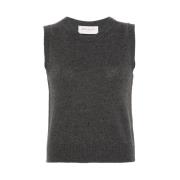 Mørkegrå Ribstrikket Sweater