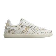 Hvid læder studded sneaker