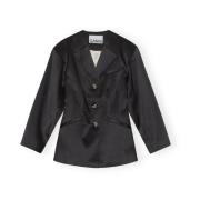 Dobbelt Satin Taljeret Blazer