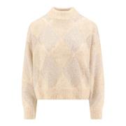 Diamantmønster Paillet Sweater