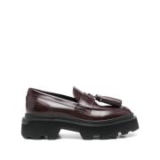 Burgundy Kalveskindsloafers med Kvaster