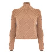 Diamantstrikket polo hals jumper