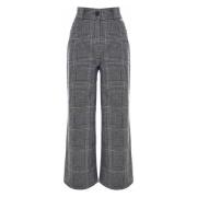 Flared Checked Trousers