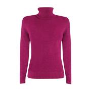 Dame Lurex Detalje Turtleneck Sweater