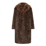 Leopard Print Faux Fur Coat