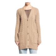 Hasselnødbrun Kabelstrik Cardigan