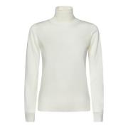 Hvid Sweater Chic Ribbet Turtleneck