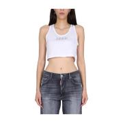 Logo Crop Top med Tynde Stropper