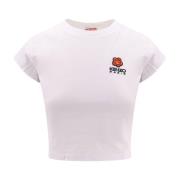 Bomuld T-shirt med Blomstret Patch