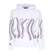 Hvid Fuzzy Hoodie Langærmet Sweatshirt