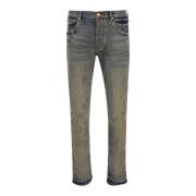 Slim Fit Grå Jeans Med Distressed Effekt